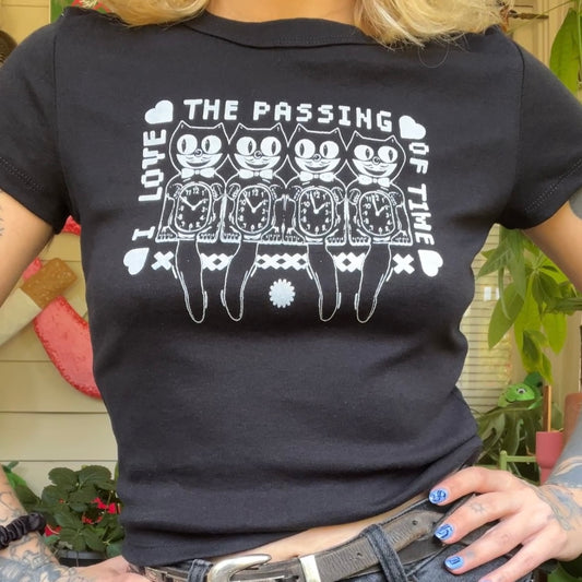 talking heads black baby tee (IN-STOCK)