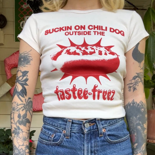 chili dog baby doll tee (IN-STOCK)