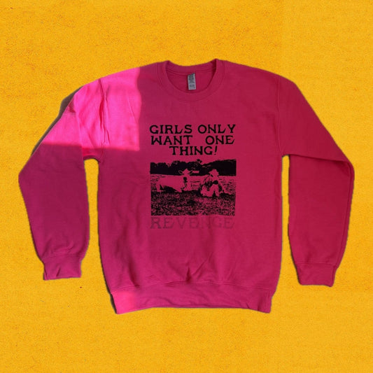 REVENGE hot pink crewneck sweater